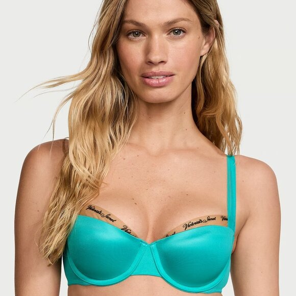 Victorias Secret Smooth Logo Embroidery Lightly Lined Balconette Bra 36DDD - Picture 4 of 5